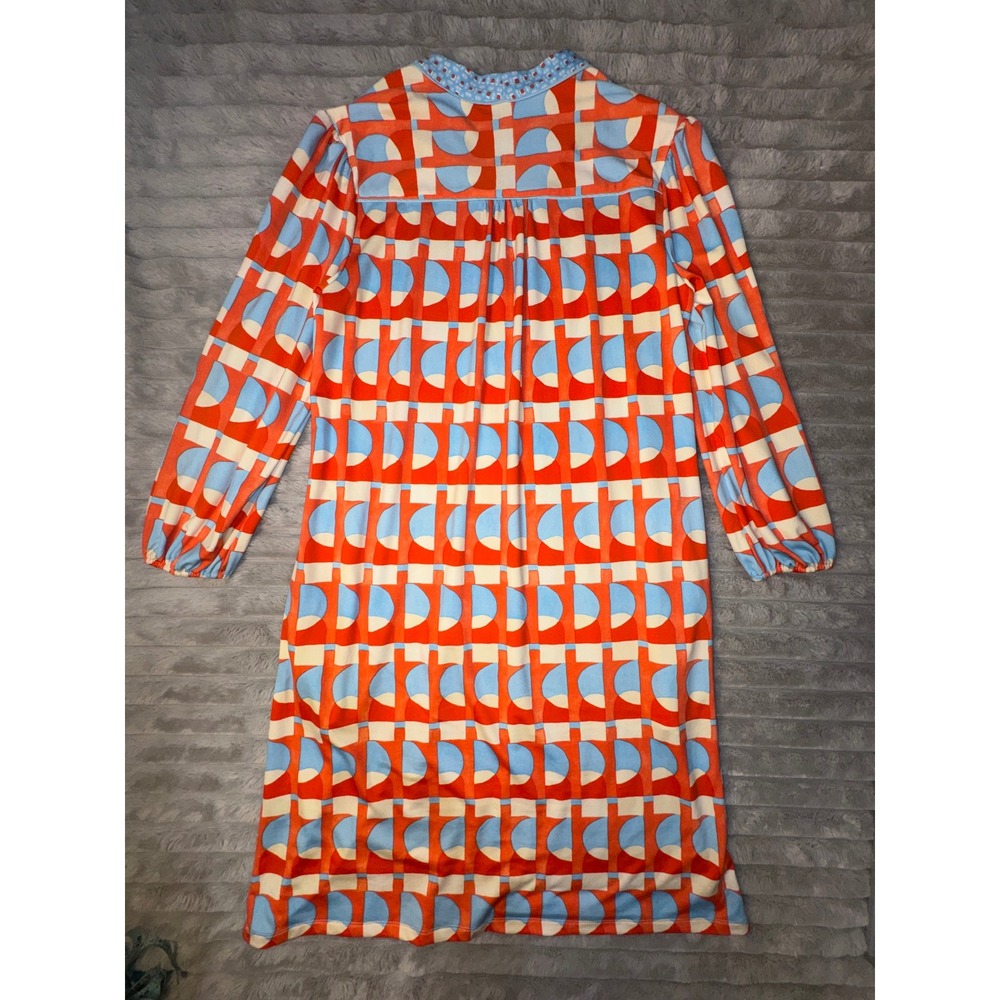 J.McLaughlin Women's Medium Emer‎ Dress Eclipse Orange Blue Shift Catalina Cloth - Picture 11 of 14